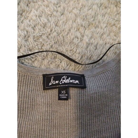 Sam Edelman vneck puff sleeve dress Gray xs boho feminine Cottage Core - Picture 8 of 8